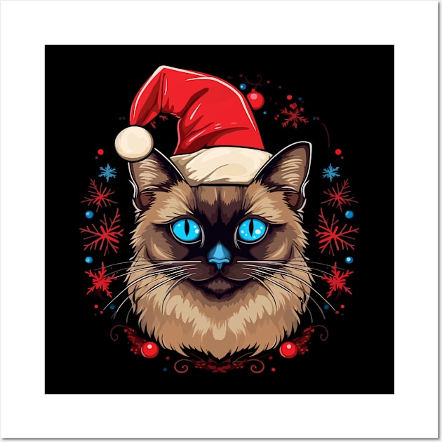 Siamese Cat Christmas Wall Art by JH Mart